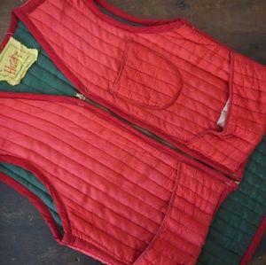 Red quilted satin vintage Hunter vest